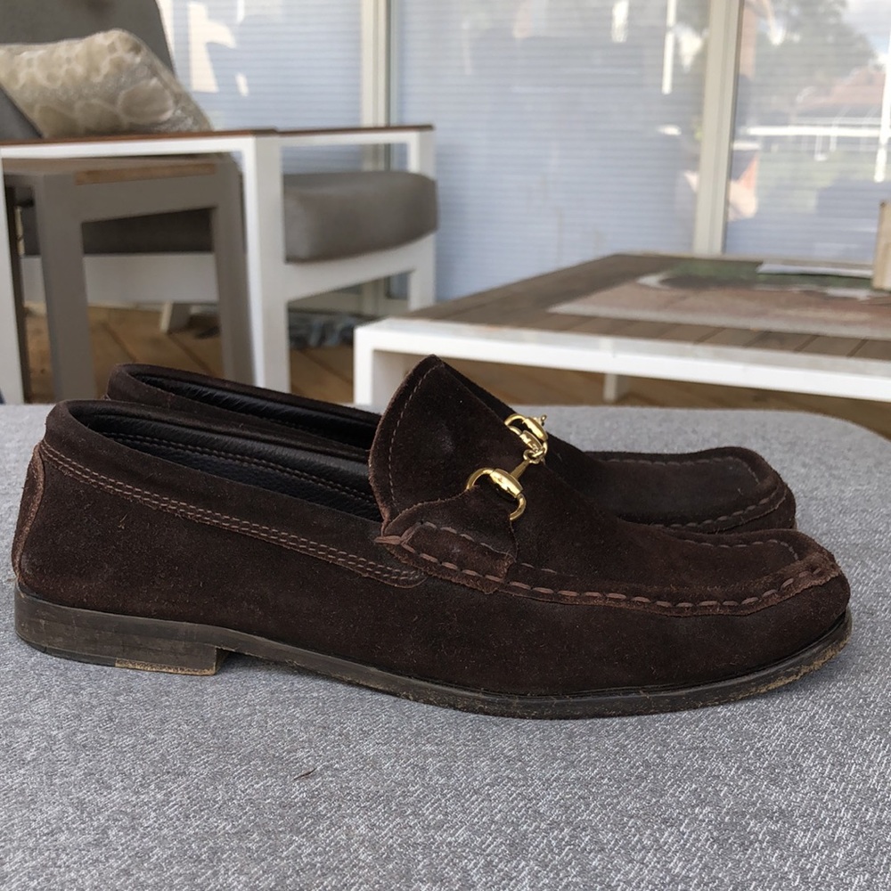GUCCI Horsebit Suede Leather Loafers - Picture 4 of 9